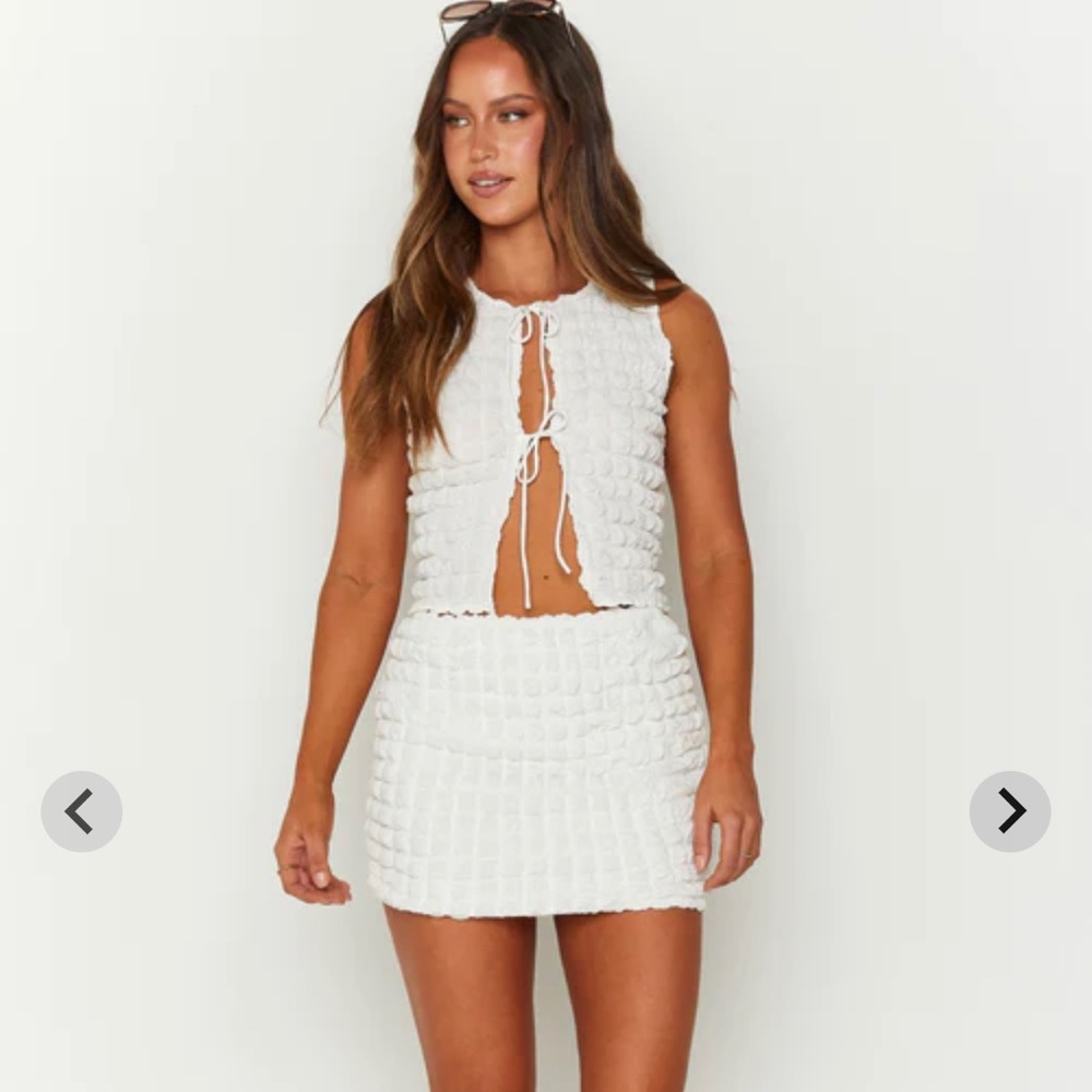 Beginning Boutique White Skirt Set